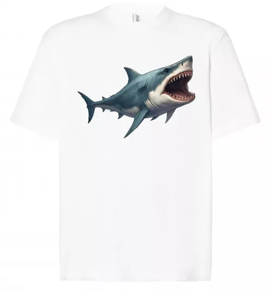 Футболка Оверсайз Велика акула Білий фото