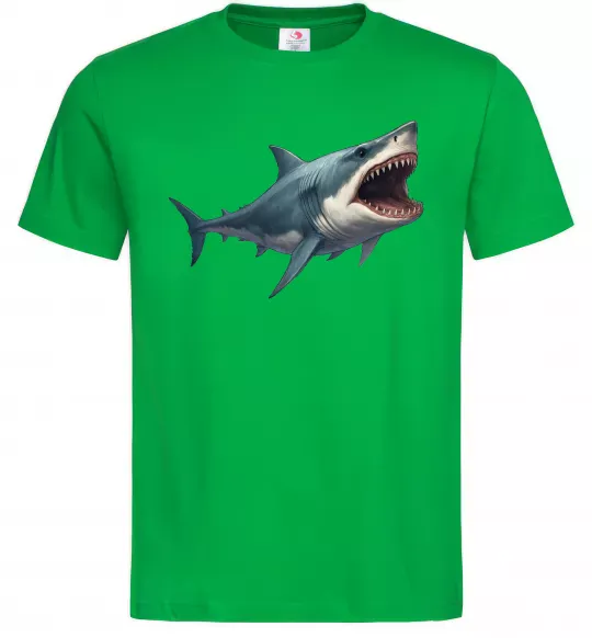 Мужская футболка Велика акула Зеленый фото