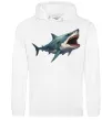 Чоловіча толстовка (худі) Велика акула Білий фото