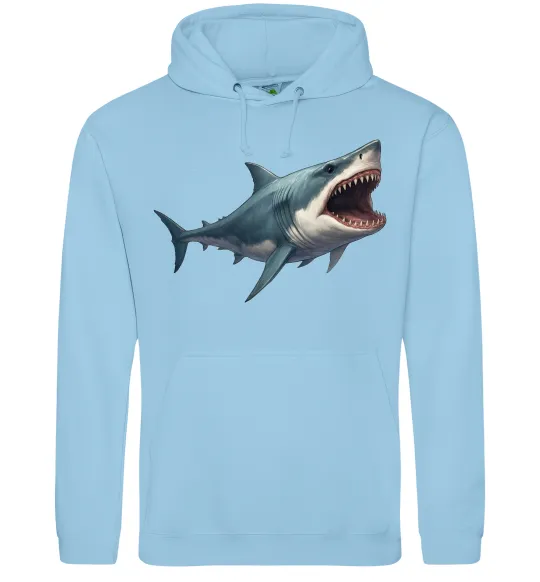 Женская толстовка (худи) Велика акула Голубой фото