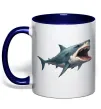 Чашка з кольоровою ручкою Велика акула Глибокий темно-синій фото