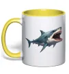 Чашка с цветной ручкой Велика акула Лимонный фото