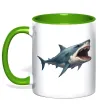 Чашка с цветной ручкой Велика акула Лаймовый фото