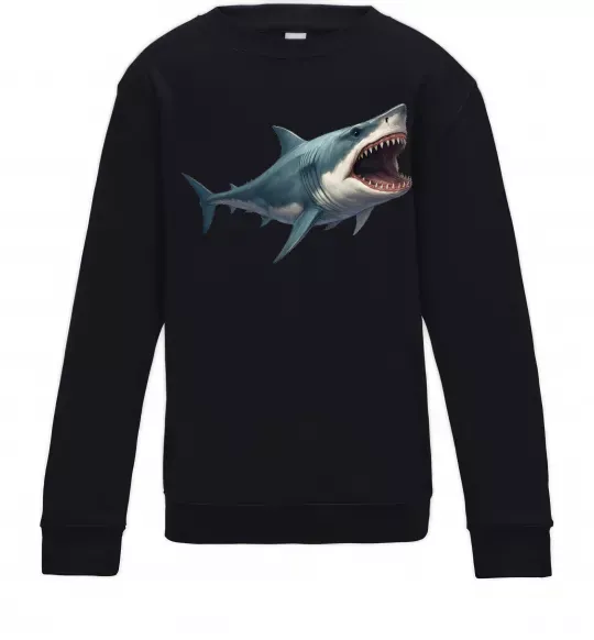 Дитячий світшот Велика акула Чорний фото