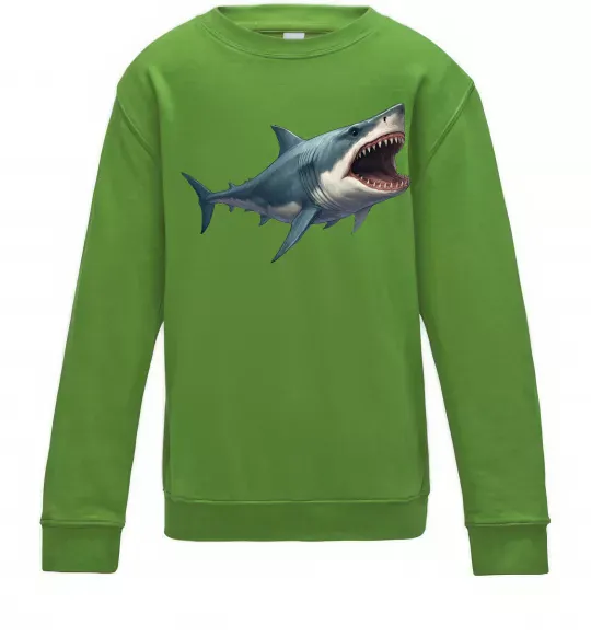 Дитячий світшот Велика акула Лаймовий фото