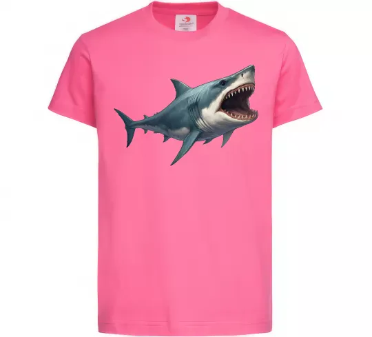 Детская футболка Велика акула Ярко-розовый фото