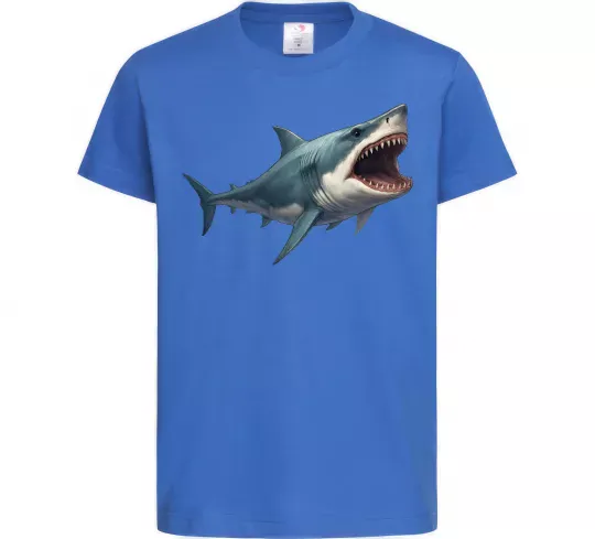 Детская футболка Велика акула Ярко-синий фото