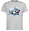 Мужская футболка Акула на хвилі Серый фото