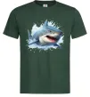 Мужская футболка Акула на хвилі Темно-зеленый фото