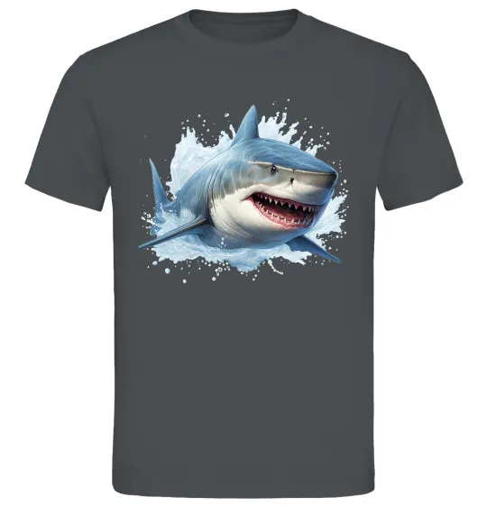 Мужская футболка Акула на хвилі Графит фото