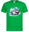 Мужская футболка Акула на хвилі Зеленый фото