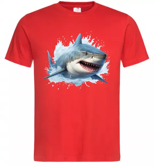 Мужская футболка Акула на хвилі Красный фото
