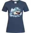 Жіноча футболка Акула на хвилі Темно-синій фото