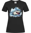 Жіноча футболка Акула на хвилі Чорний фото
