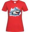 Жіноча футболка Акула на хвилі Червоний фото