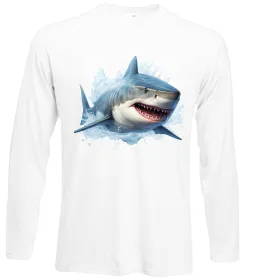 Лонгслив Shark is my spirit animal Белый фото