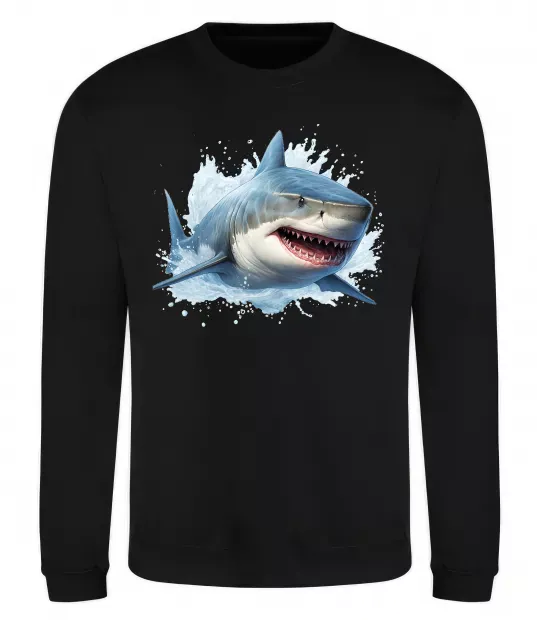 Свитшот Акула на хвилі Черный фото