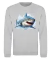 Свитшот Акула на хвилі Серый меланж фото