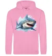 Чоловіча толстовка (худі) Акула на хвилі Рожевий фото