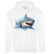 Мужская толстовка (худи) Акула на хвилі Белый фото