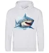 Мужская толстовка (худи) Акула на хвилі Серый меланж фото