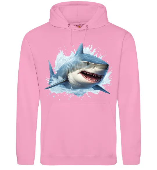 Жіноча толстовка (худі) Акула на хвилі Рожевий фото