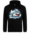 Жіноча толстовка (худі) Акула на хвилі Чорний фото