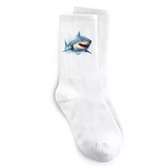 Носки Акула на хвилі Белый фото
