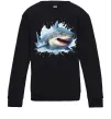 Детский Свитшот Акула на хвилі Черный фото