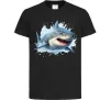 Дитяча футболка Акула на хвилі Чорний фото