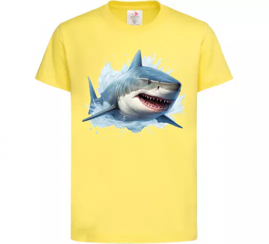 Дитяча футболка Акула на хвилі Лимонний фото