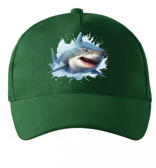Кепка Акула на хвилі Темно-зеленый фото