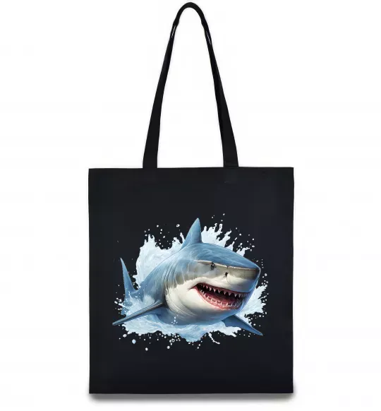 Эко-сумка Акула на хвилі Черный фото