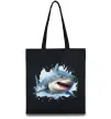 Эко-сумка Акула на хвилі Черный фото