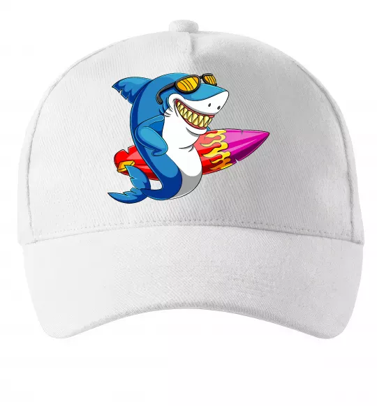 Кепка Акула з серфом Білий фото