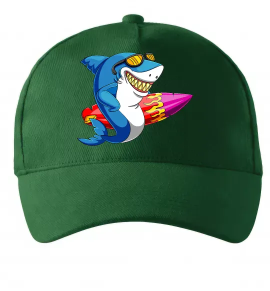 Кепка Акула з серфом Темно-зелений фото