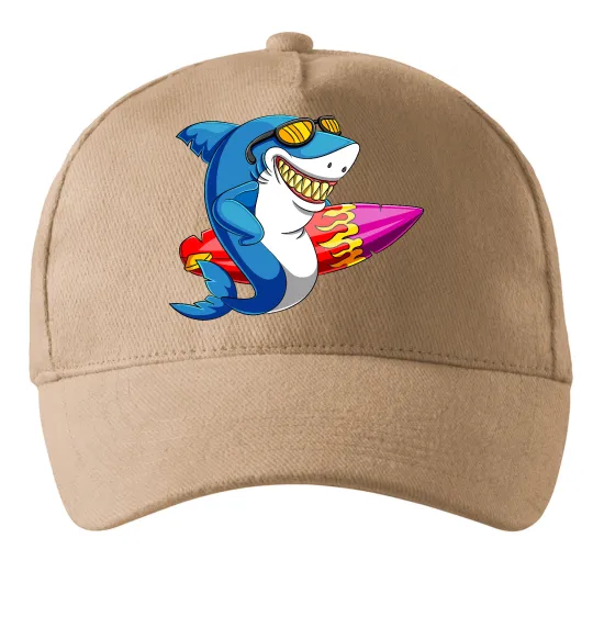 Кепка Акула з серфом Пісочний фото
