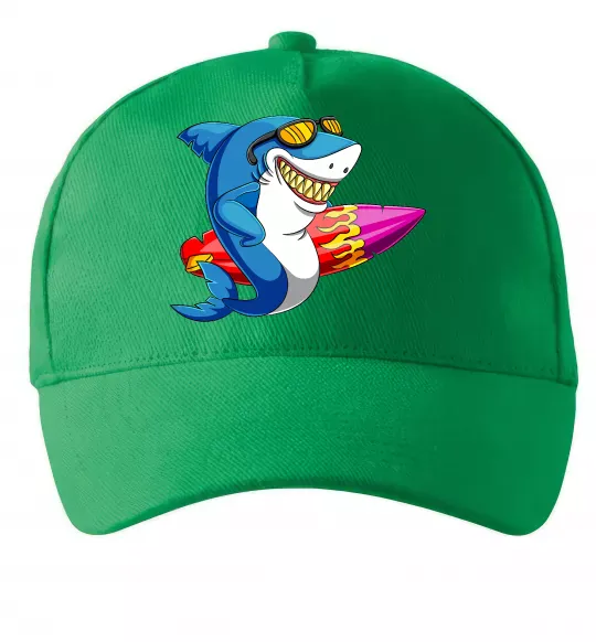 Кепка Акула з серфом Зелений фото