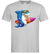 Мужская футболка Акула з серфом Серый фото
