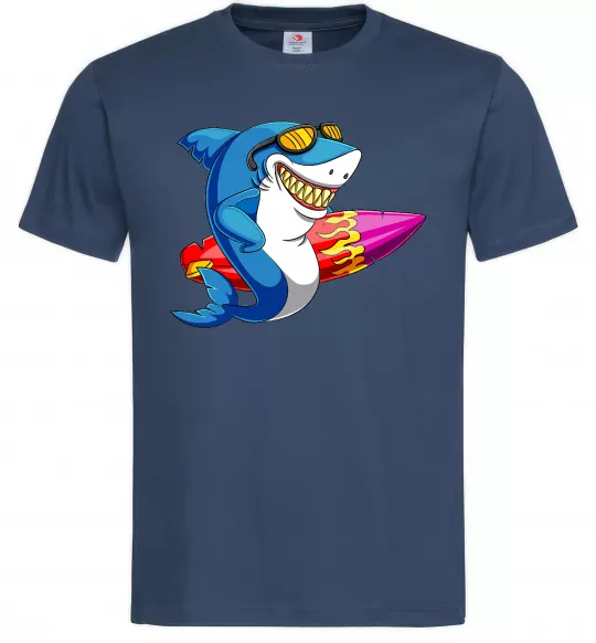 Мужская футболка Акула з серфом Темно-синий фото
