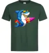 Мужская футболка Акула з серфом Темно-зеленый фото