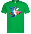 Мужская футболка Акула з серфом Зеленый фото