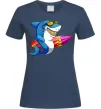 Жіноча футболка Акула з серфом Темно-синій фото