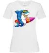 Жіноча футболка Акула з серфом Білий фото