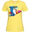 Жіноча футболка Акула з серфом Лимонний фото