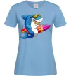 Жіноча футболка Акула з серфом Блакитний фото