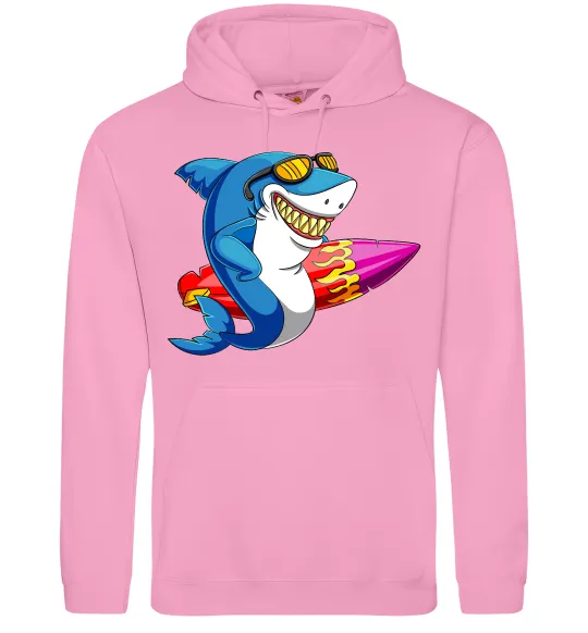 Чоловіча толстовка (худі) Акула з серфом Рожевий фото
