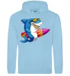 Чоловіча толстовка (худі) Акула з серфом Блакитний фото