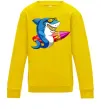 Детский Свитшот Акула з серфом Солнечно желтый фото
