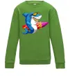 Детский Свитшот Акула з серфом Лаймовый фото